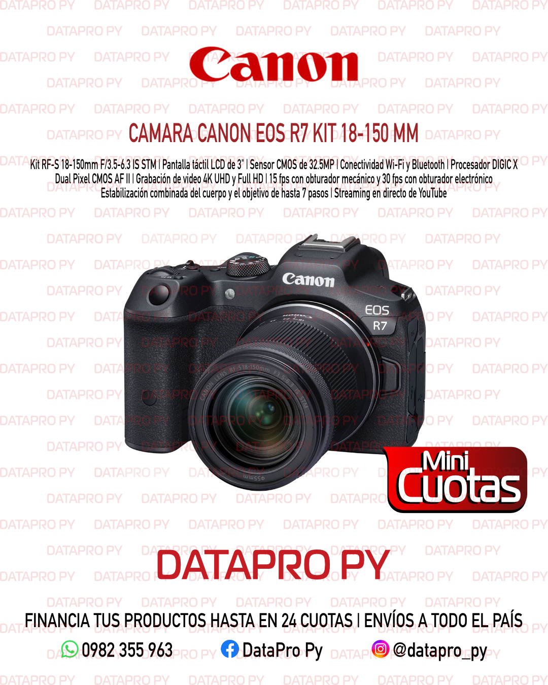Cámara Canon EOS R7 Kit 18-150mm